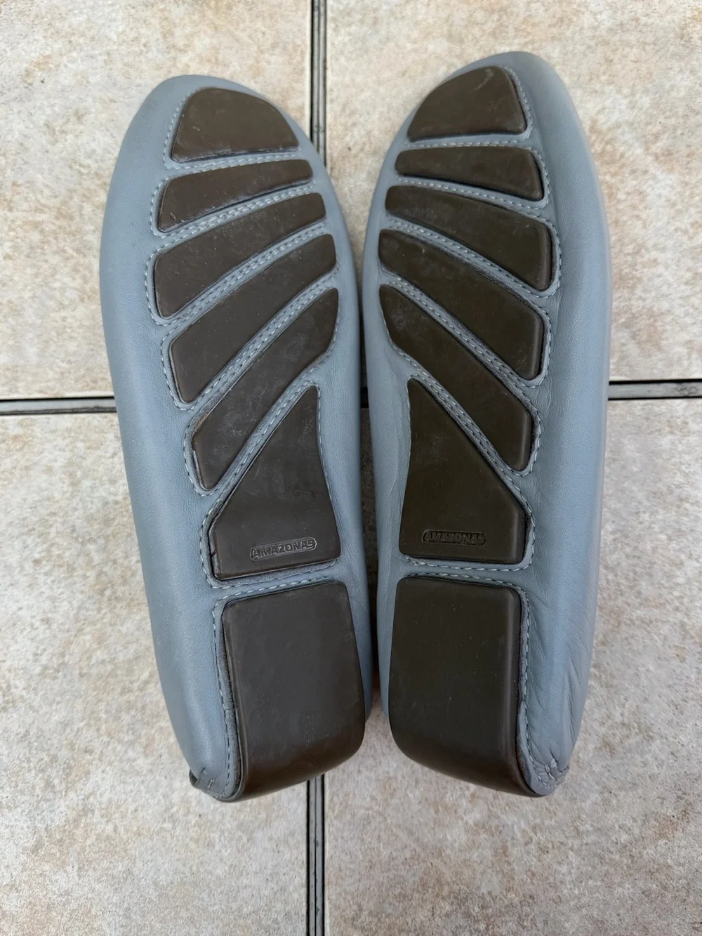 Robert Zur Gray Leather Driving Loafers with Metal Bit Detail